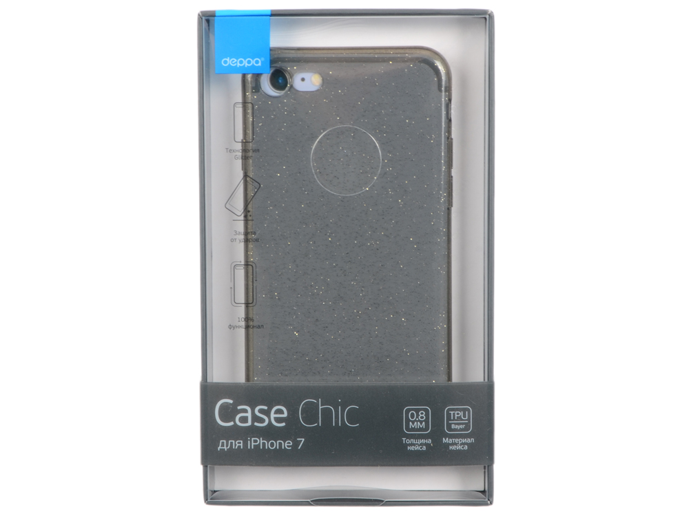 

Чехол Deppa Chic Case для Apple iPhone 7 / iPhone 8, черный, 85298