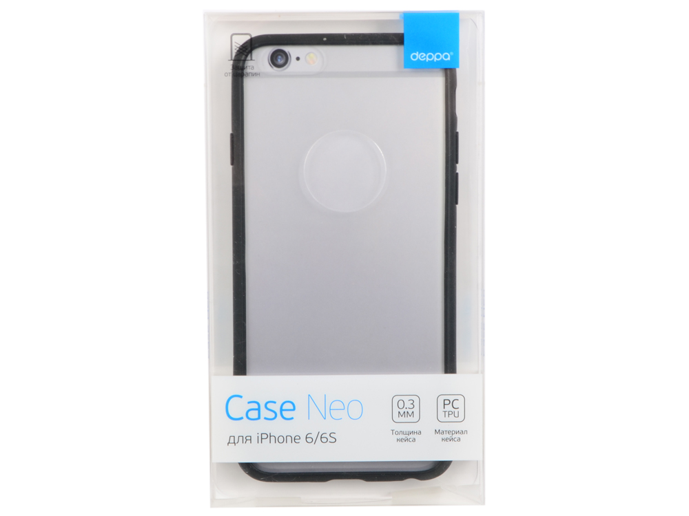 

Чехол-накладка для Apple iPhone 6/6S Deppa Neo Case Black клип-кейс, полиуретан, поликарбонат