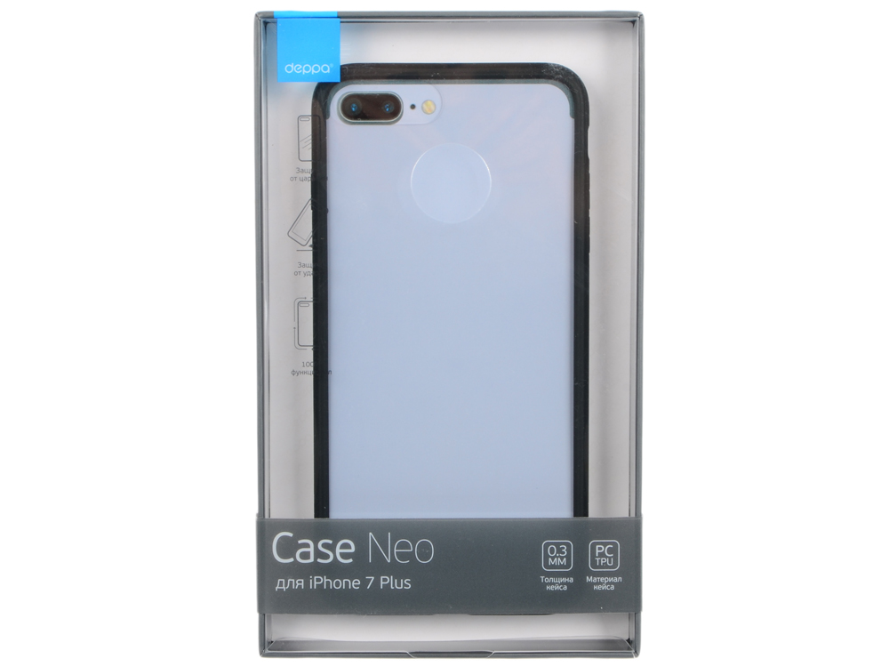 

Чехол-накладка для Apple iPhone 7 Plus / iPhone 8 Plus Deppa Neo Case Black клип-кейс, полиуретан, поликарбонат