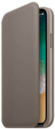 

Чехол-книжка Apple Leather Folio для iPhone X платиново-серый MQRY2ZM/A