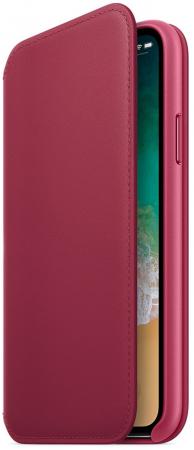 

Чехол-книжка Apple Leather Folio для iPhone X лесная ягода MQRX2ZM/A