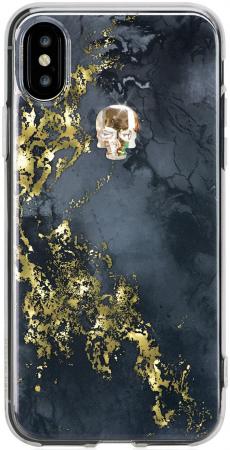 

Чехол Bling My Thing для iPhone X, с кристаллами Swarovski. Коллекция Tresure Onyx. Дизайн Gold Skul
