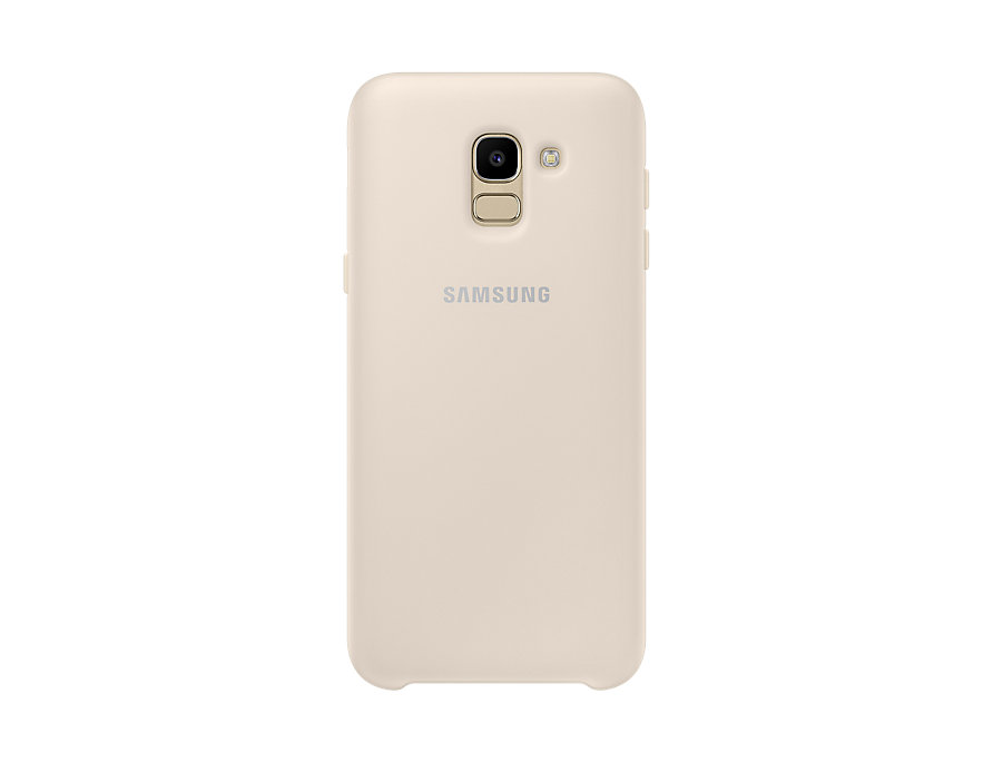 Чехол-накладка для Samsung Galaxy J6 2018 Samsung Dual Layer Cover Gold клип-кейс, полиуретан, поликарбонат