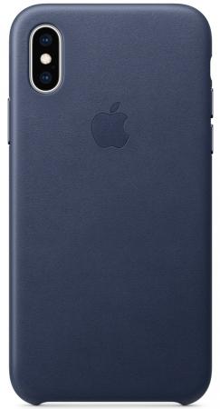 

Чехол-накладка для iPhone XS Apple Leather Case Dark Blue клип-кейс, кожа