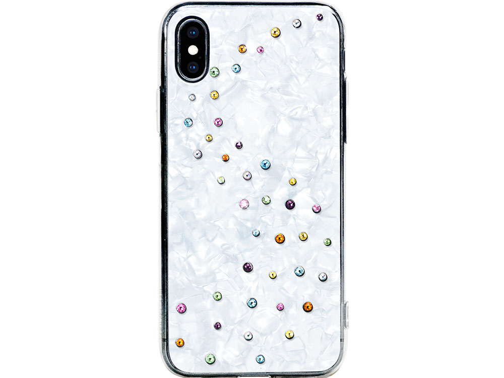 

Чехол Bling My Thing для iPhone XS/X, с кристаллами Swarovski. Материал пластик. Коллекция Milky Way, Дизайн Cotton Candy