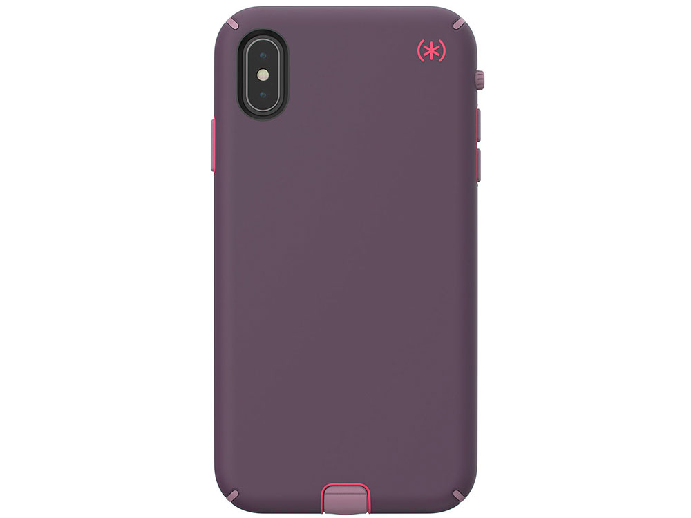 

Чехол Speck Presidio Sport для iPhone XS Max. Материал пластик. Цвет фиолетовый/розовый.