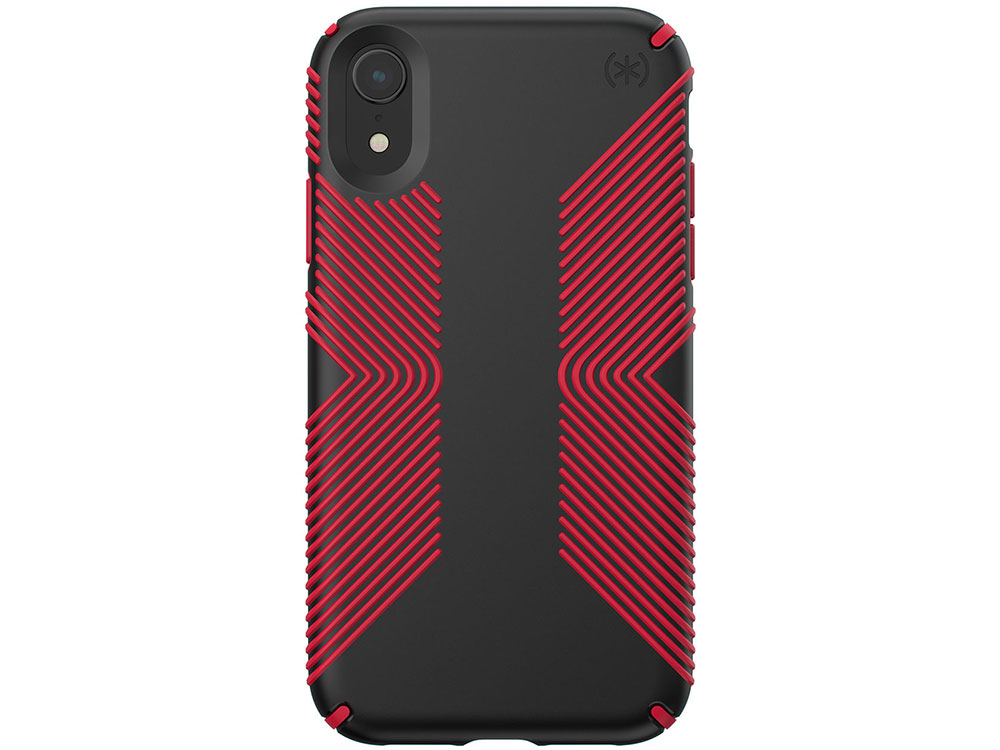 

Чехол Speck Presidio Grip для iPhone XR. Материал пластик. Цвет черный/красный.