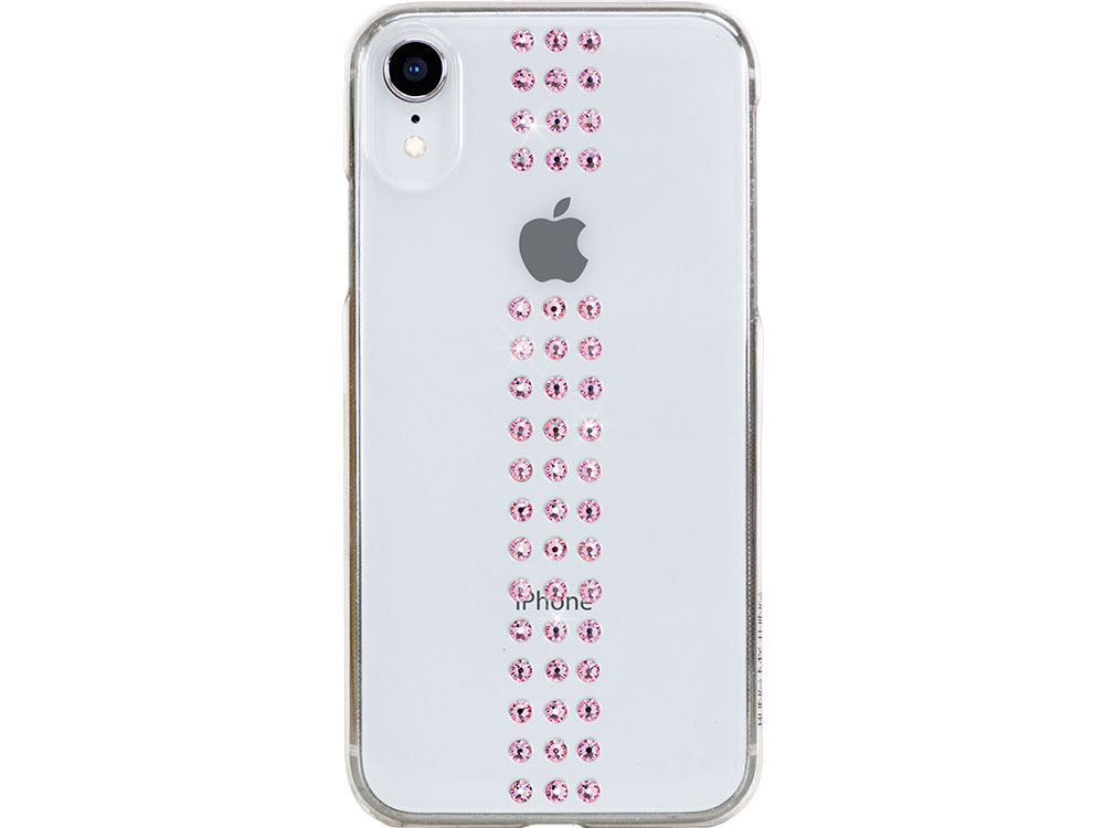 

Чехол Bling My Thing для iPhone XR с кристаллами Swarovski. Материал пластик. Коллекция Stripe. Дизайн Light Rose