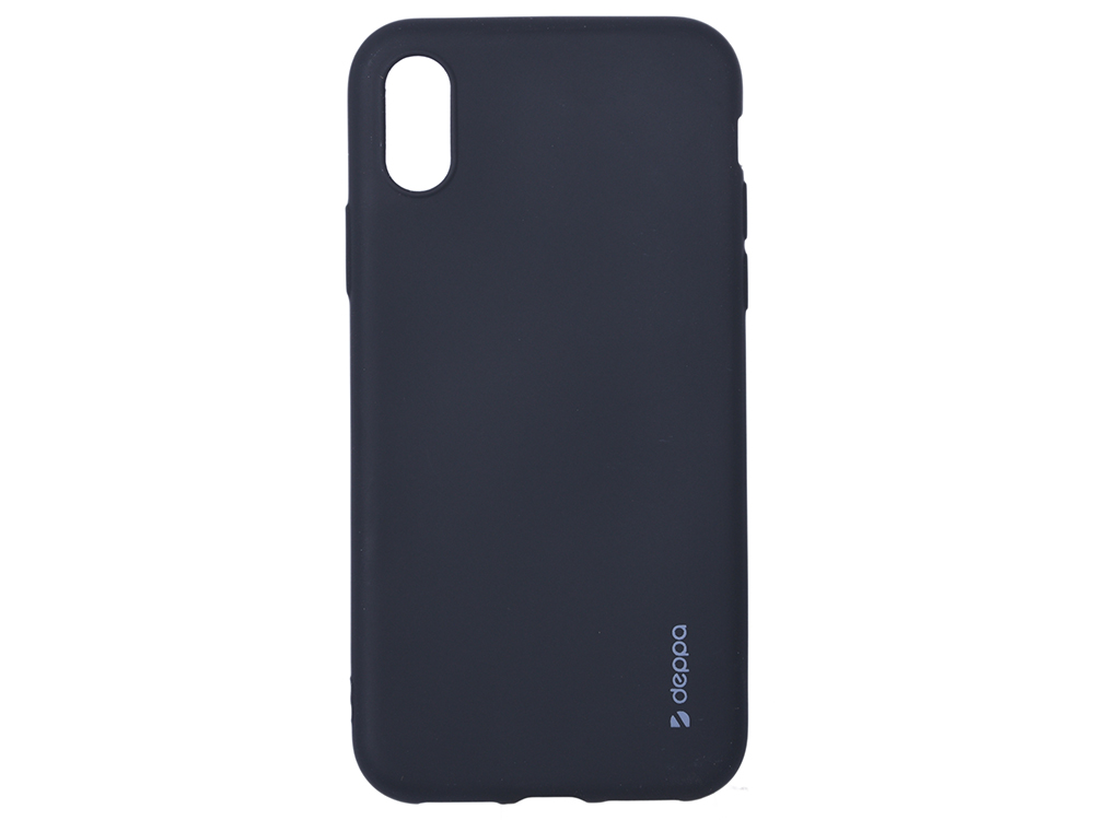 

Чехол Deppa Case Silk для Apple iPhone X/XS, черный металлик