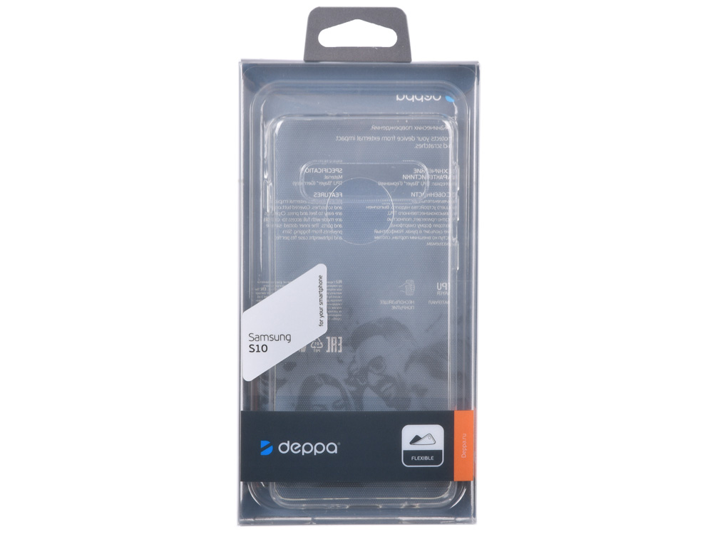 

Чехол для смартфона для Samsung Galaxy S10 Deppa Gel Case 87344 Transparent клип-кейс, силикон