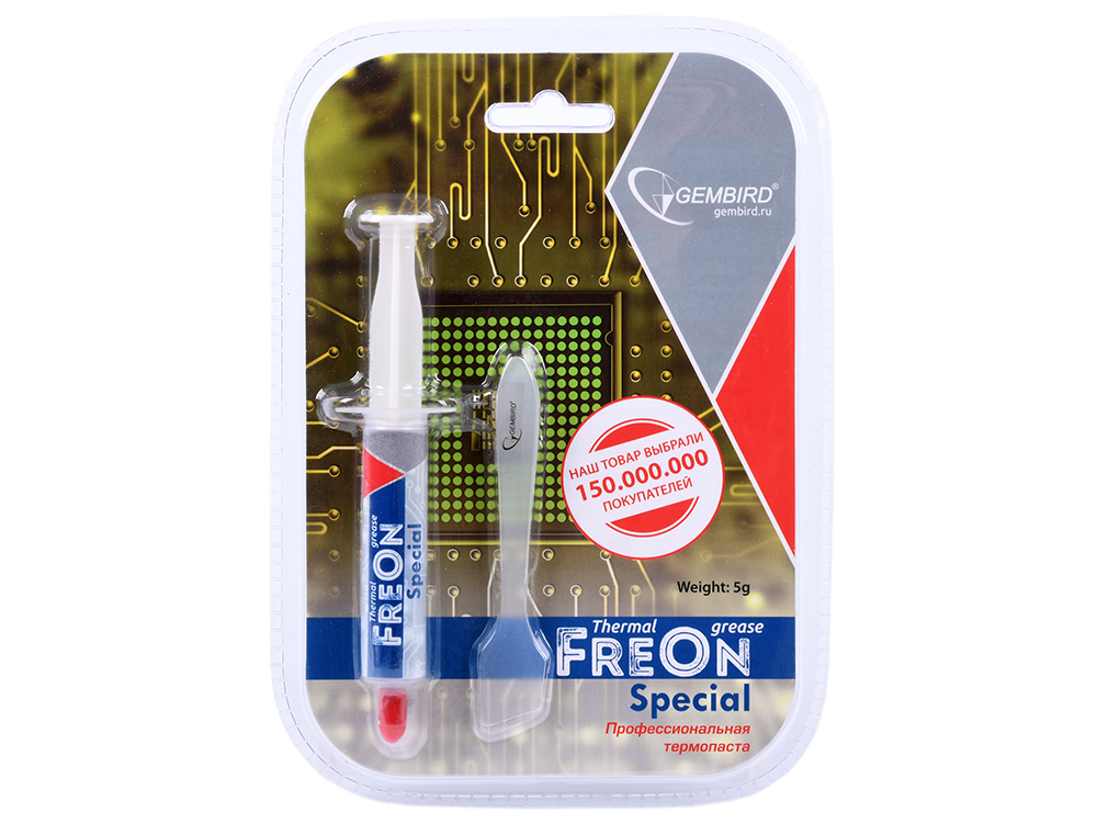 

Термопаста Gembird FreOn Special GF-11-5 для радиаторов, 5гр, шприц