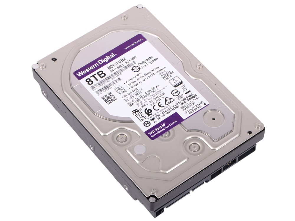 

Жесткий диск 8Tb Western Digital WD81PURZ Purple (5400rpm) 256Mb 3.5"