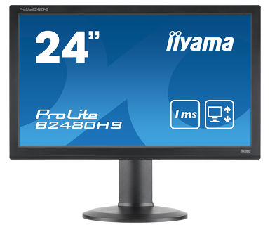

Монитор Iiyama 24" ProLite B2480HS-B2 черный TN LED 1ms 16:9 DVI HDMI M/M матовая HAS Pivot 1000:1 2