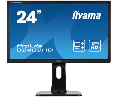 

Монитор Iiyama 24" ProLite B2482HD-B1 черный VA LED 5ms 16:9 DVI матовая HAS Pivot 1000:1 250cd 170г