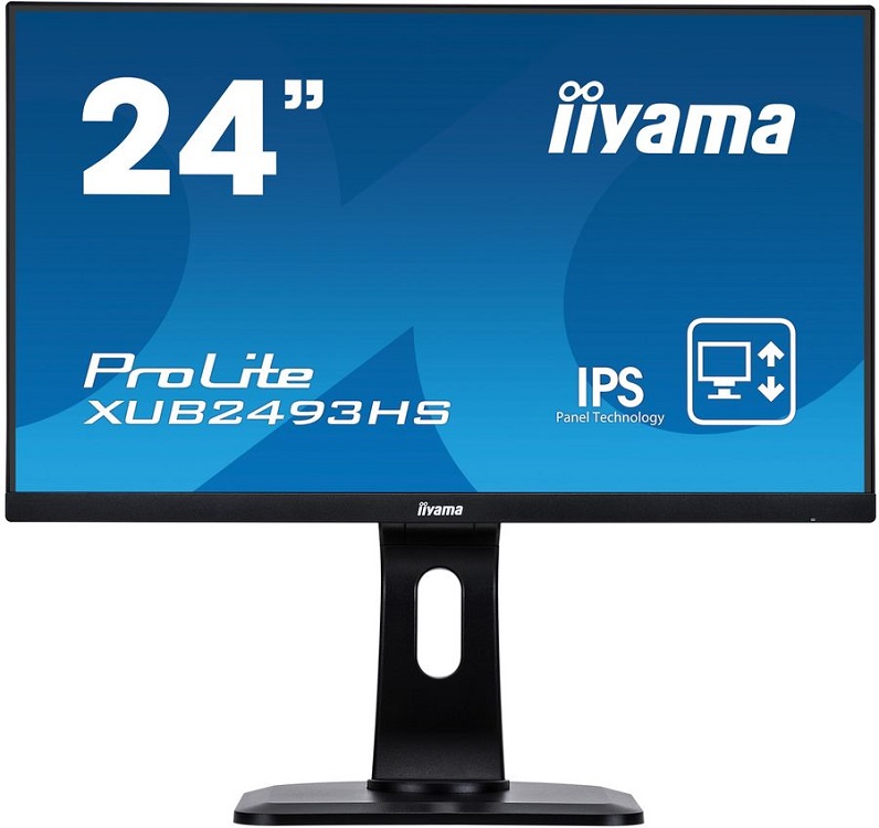 

Монитор iiYama XUB2493HS-B1 24" Black 1920x1080/IPS/75Hz/4ms/VGA (D-Sub), DP, HDMI, Speaker, VESA