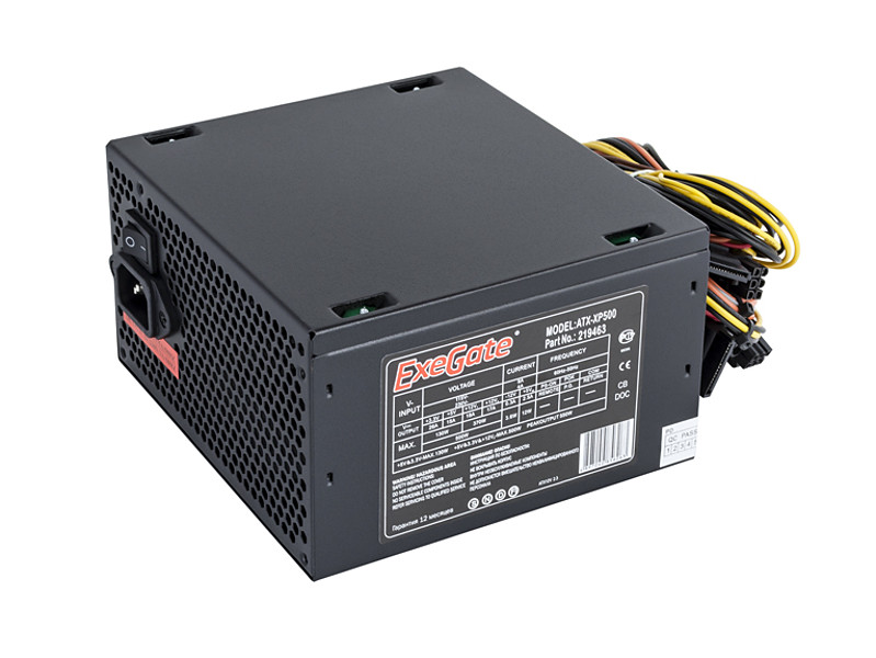 

Блок питания ATX 500 Вт Exegate ATX-XP500 EX219463RUS ATX 12В 2.3