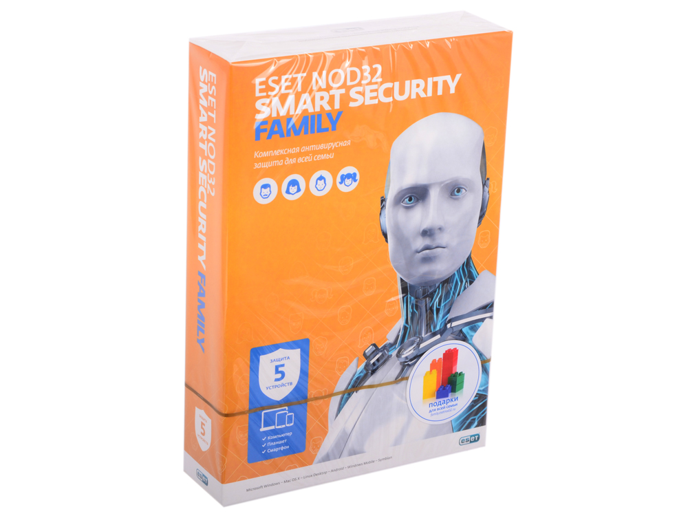 

Антивирус ESET NOD32 Smart Security FAMILY - лицензия на 1 год на 5 устройств