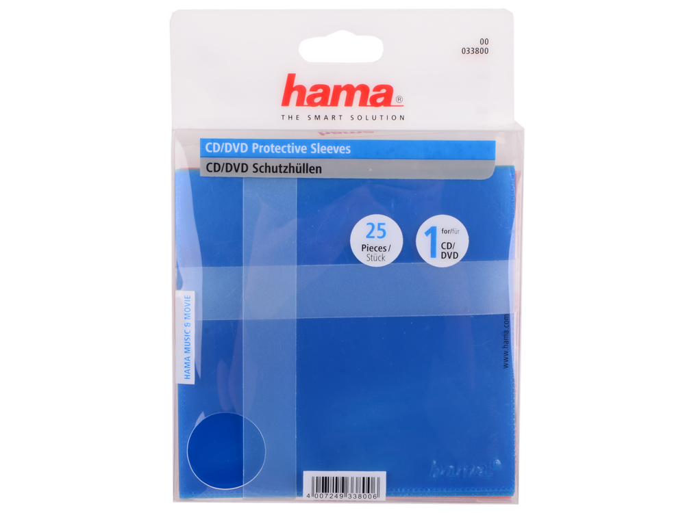 

Конверты пластиковые HAMA для CD, 25 шт. в упаковке, цветные, H-33800