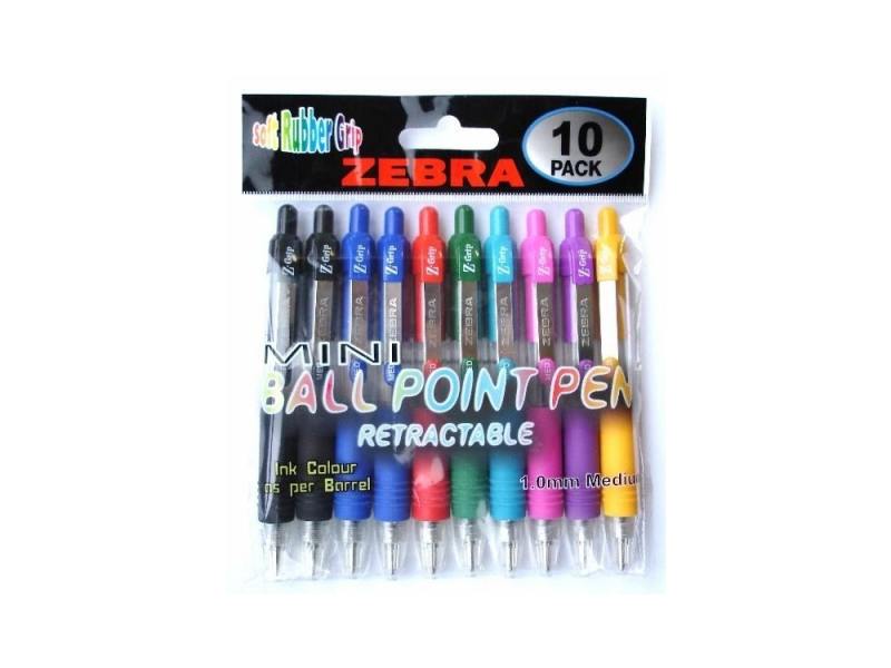 

Набор шариковых ручек Zebra MINI Z-GRIP 8 цветов 10шт