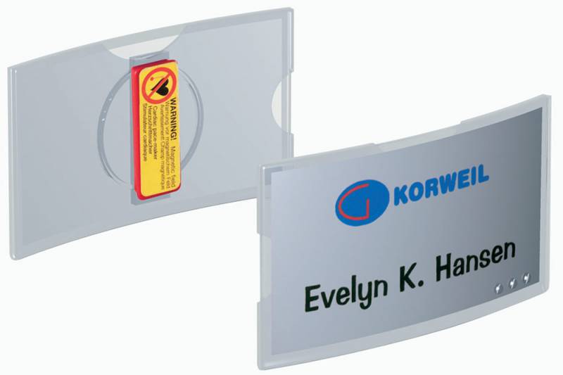 

Бейдж Durable Convex горизонтальный 75x40мм магнитный 25шт 812319