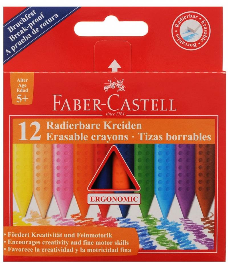 

Мелки восковые Faber-Castell Grip стирающиеся 12 цветов 122520