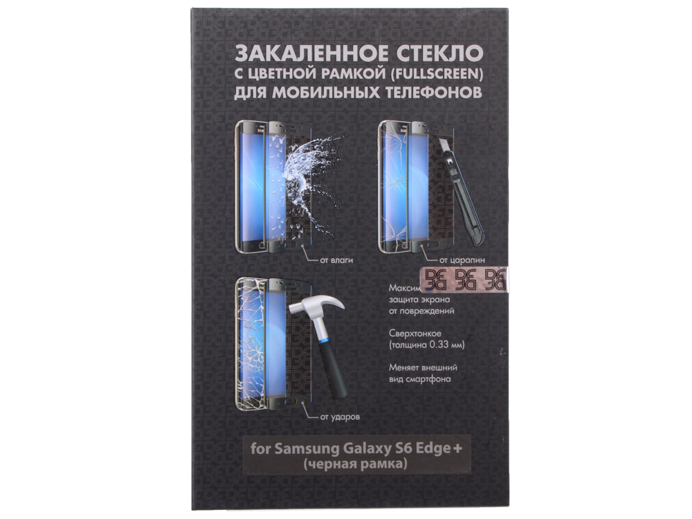 

Закаленное стекло с цветной рамкой для Samsung Galaxy S6 Edge+ DF sColor-02 (black)