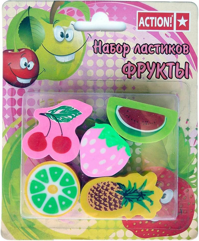

Набор ластиков ФРУКТЫ, цветной, 5шт, блистер с е/п