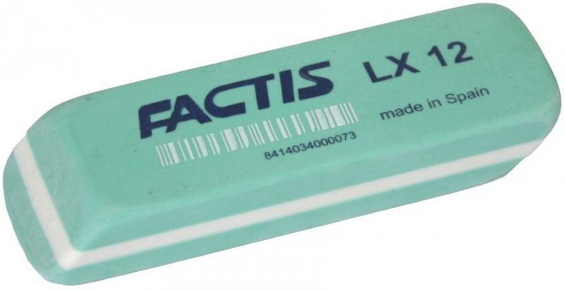 

Ластик FACTIS мягкий зеленый, из непрозрачного пластика, размер 74х24х12,5 мм