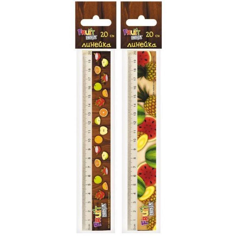 

Линейка ACTION!FRUIT NINJA пластиковая, с рисунком, 20см, пакет c е/п, 2 диз.