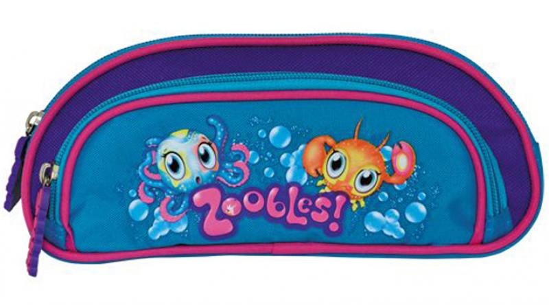 

Пенал ZOOBLES, на 1 молнии, с доп. карманом на молнии, без наполнения, 23x9x3 см