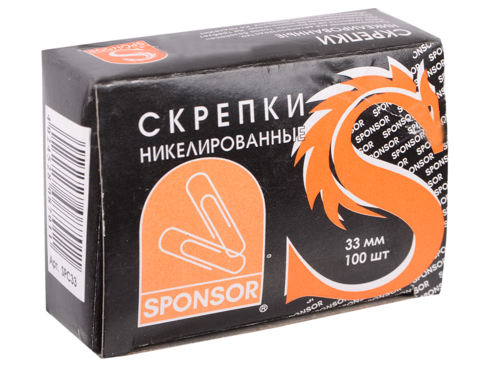 

Скрепки, 33 мм, никелированные, 100 шт.