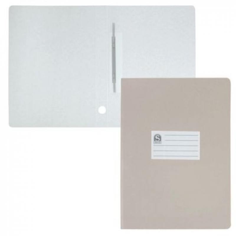 

Офис-папка скоросшиватель, лакированный микрогофрокартон, 470 г/кв.м,233х30х315 мм, серый