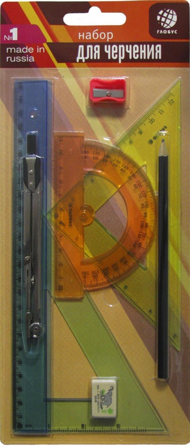 

Набор геометрический, 8 предметов (циркуль стальной, никелир. (70) L-155), в блистере