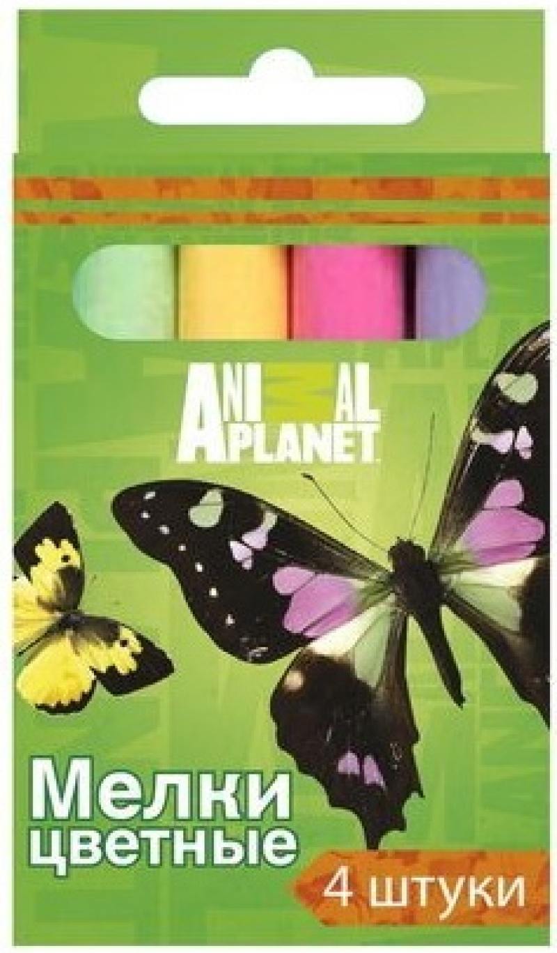 

Мелки цветные, школьные, ANIMAL PLANET, 4 шт.