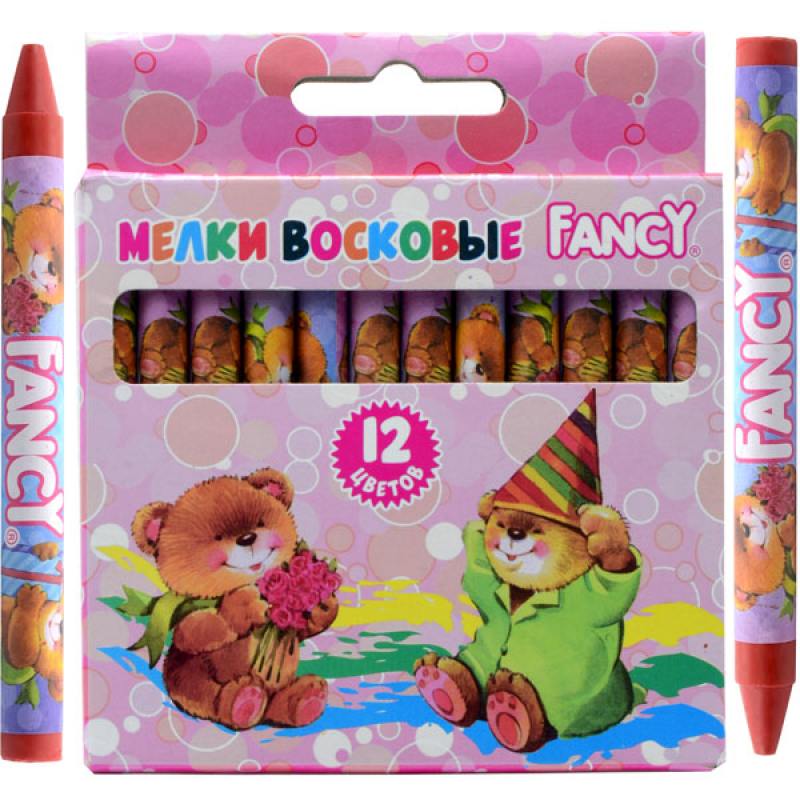 

Мелки восковые круглые Fancy, 12 цв., картон с е/п