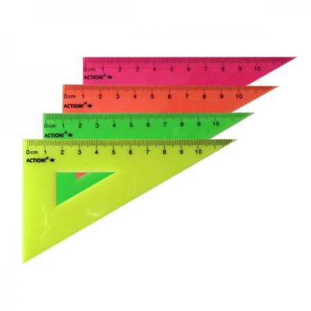 

Треугольник 30*, длина 10 см,флюоресцентный,пластиковый,4цв,в инд.пакете с европодвесом
