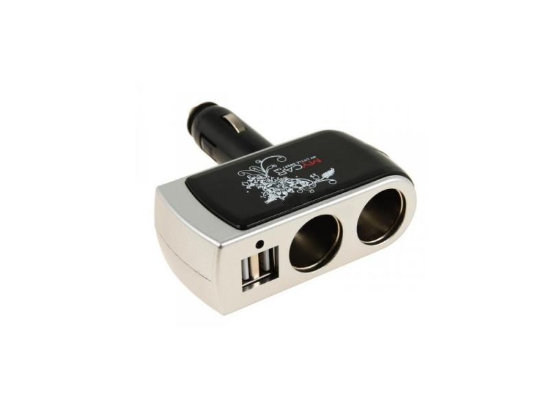 

Разветвитель прикуривателя Phantom PH2152 2 USB-порта черный/серебристый
