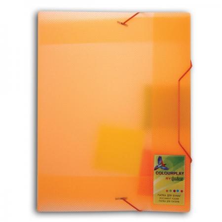 

Папка на резинках COLOURPLAY, ф.A4, прозрачная ассорти 0,7 мм, корешок 19мм