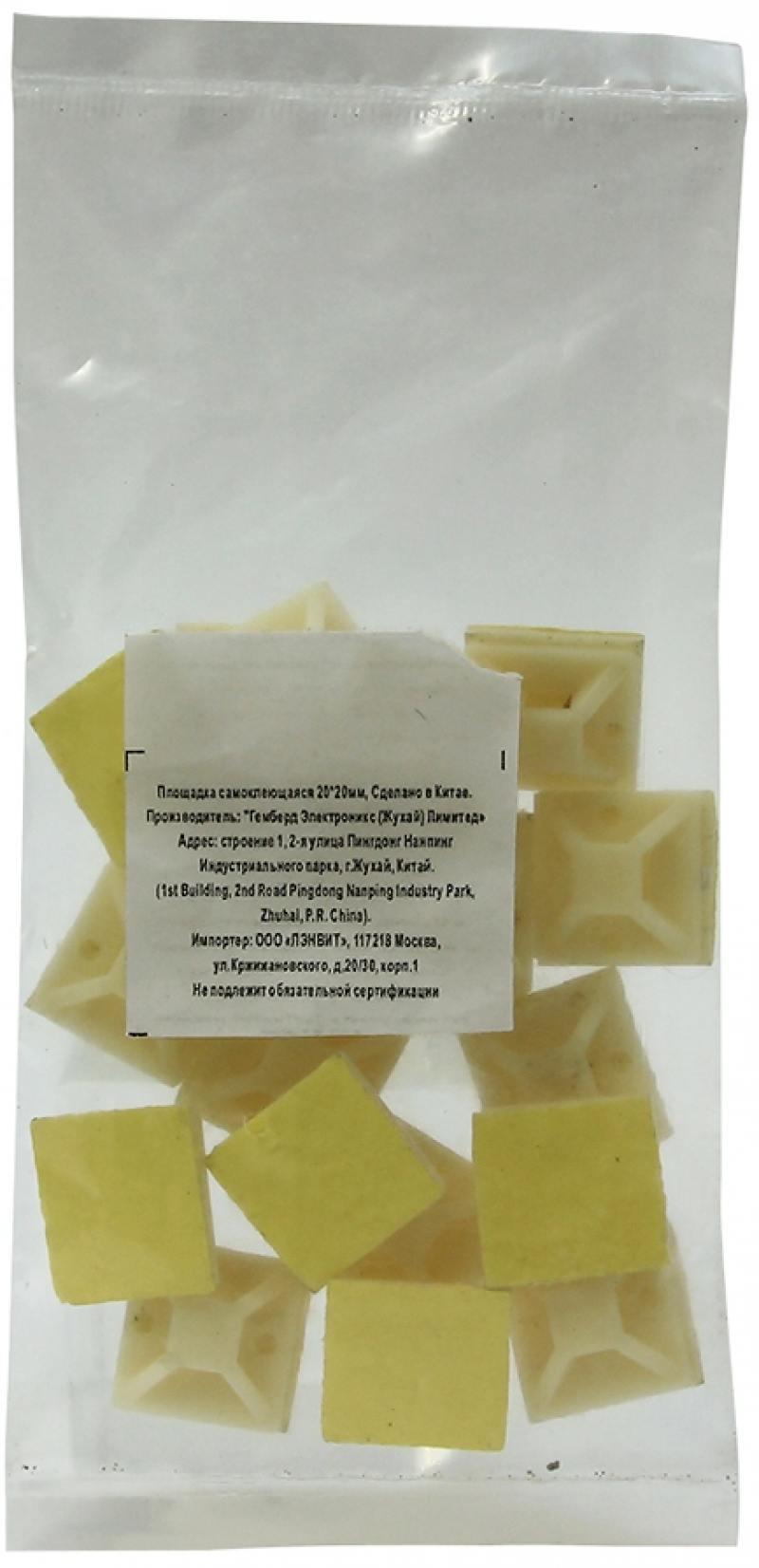 

Площадка самоклеящаяся Gembird SPA-30 под хомуты 30х30мм белый 20шт