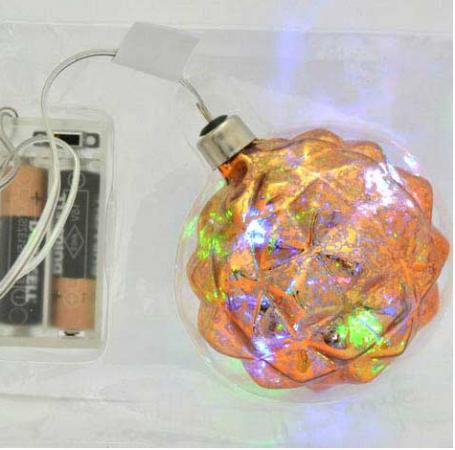 

Украшение елочное ШАР БАРОККО с LED, 1 шт, 8 см, в карт.кор, стекло