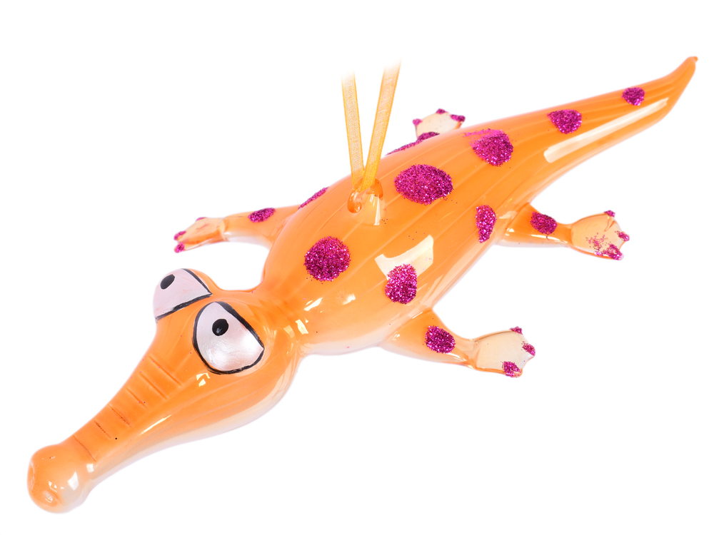 

Украшение елочное КРОКОДИЛЬЧИК, 1 шт,21 см, в картонной коробке, стеклянное