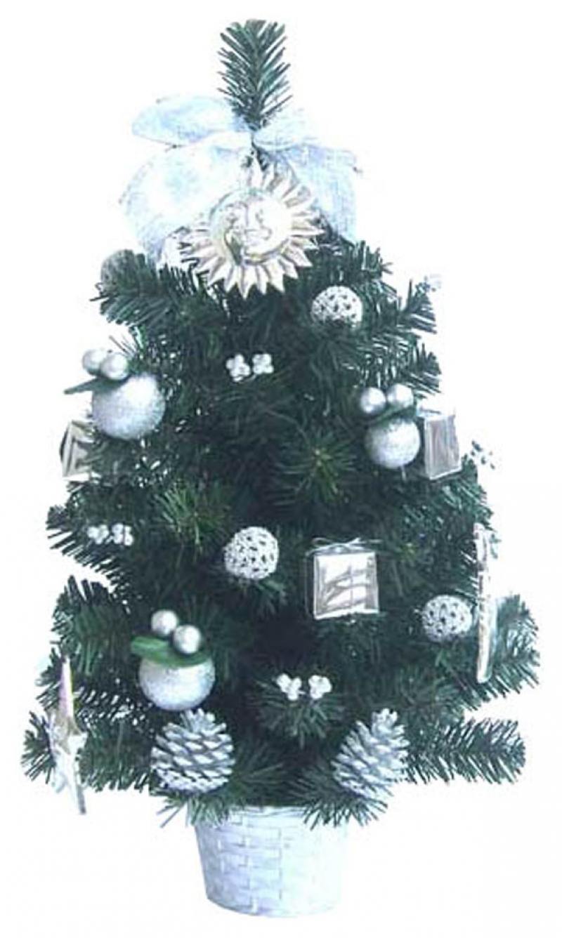 

Елка декоративная украшенная, в корзине, 50 см, 4 цвета