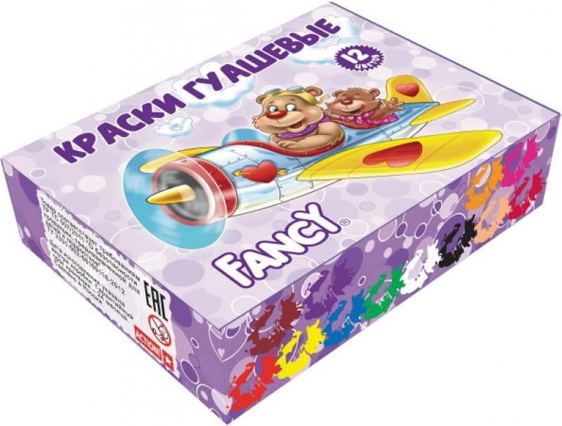 

Гуашь FANCY, 12 цв., 10 мл
