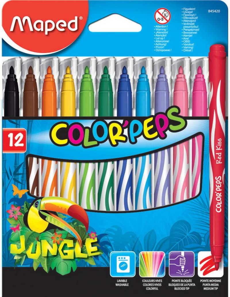 

Набор фломастеров Maped JUNGLE 2.8 мм 12 шт разноцветный 845420 845420