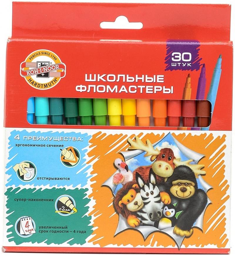 

Набор фломастеров Koh-i-Noor Веселые животные 1 мм 30 шт разноцветный 1002/30 KS 1002/30 KS