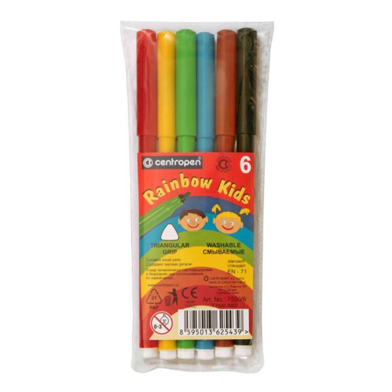 

Набор фломастеров Centropen RAINBOW KIDS 6 шт разноцветный 7550/06