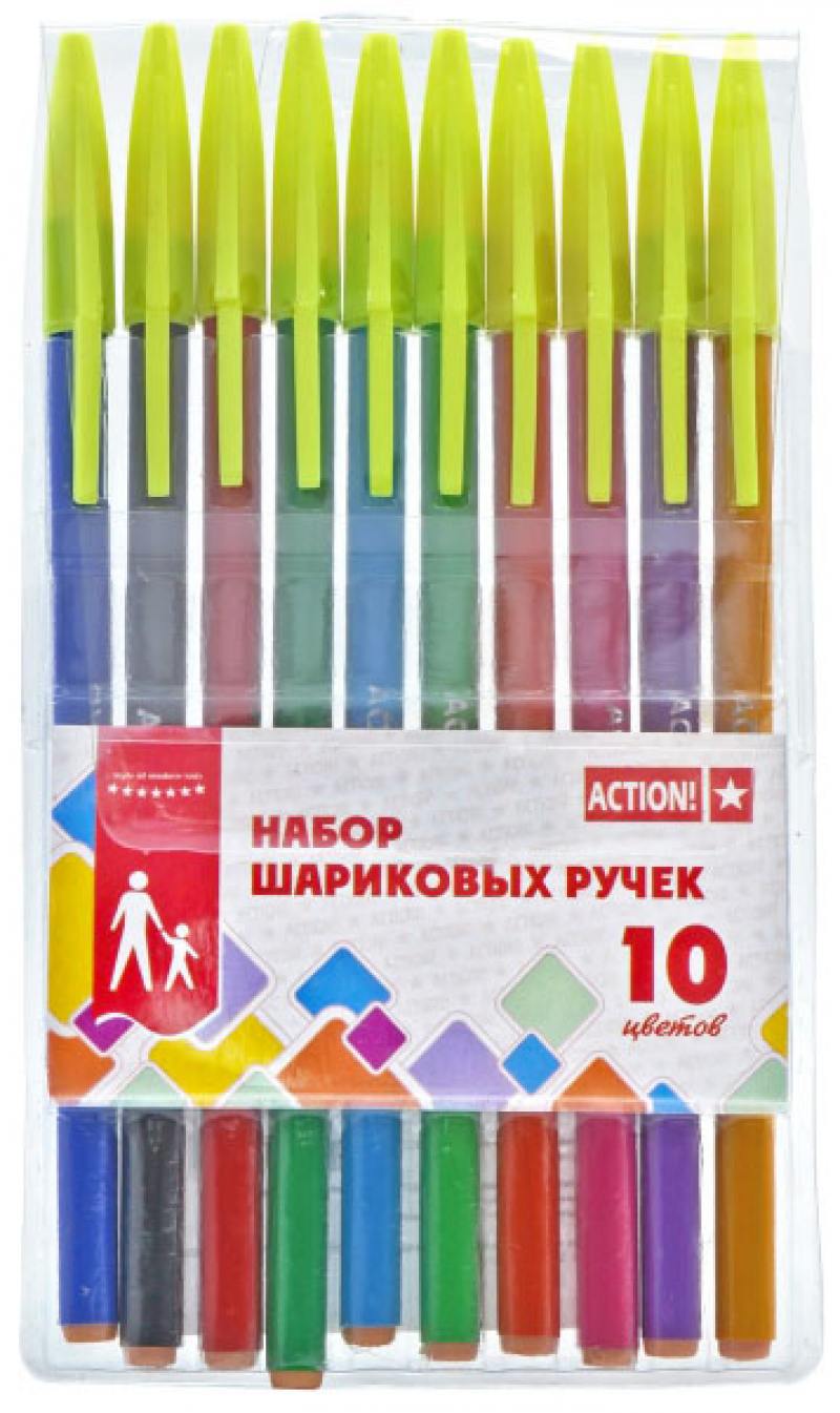 

Набор шариковых ручек Action! ABP1002 10 шт разноцветный ABP1002