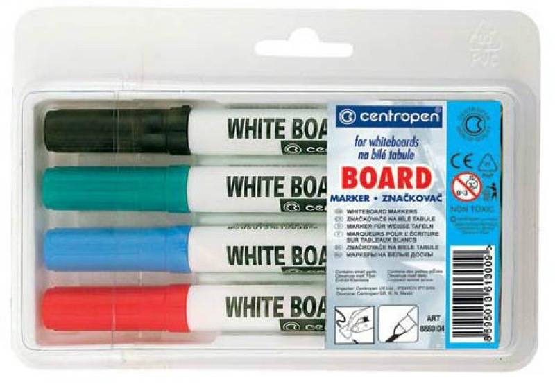 

Маркер для доски Centropen 8559/4PVC 2.5 мм 4 шт разноцветный 8559/4PVC