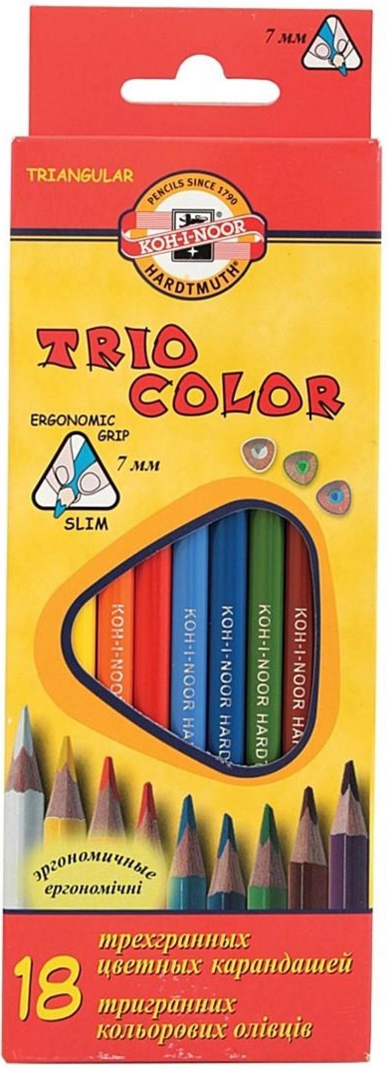 

Набор цветных карандашей Koh-i-Noor Triocolor 18 шт 17.5 см 3133/18 3133/18