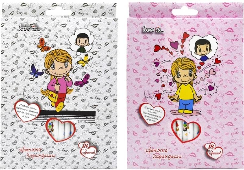 

Набор цветных карандашей Action! Love is 18 шт 180 мм LI-ACP205-18 в ассортименте LI-ACP205-18